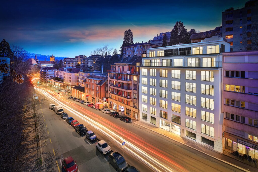 Rue de la Borde 17, 1018 Lausanne. Acquisition by the Dominicé Swiss Property Fund and a key demolition–reconstruction project led by the fund, completed in early 2025.